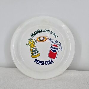Vintage Mazola Aceite de Maiz Pepsi-Cola Promotional Flying Disc Frisbee White